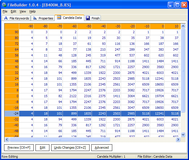 FileBuilder Toolbar Photometrics Pro Lighting Analysis Software